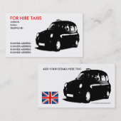 Carte De Visite Taxi britannique (Devant / Derrière)