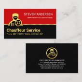 Carte De Visite Taxi Chauffeur Gold Chauffeur (Devant / Derrière)