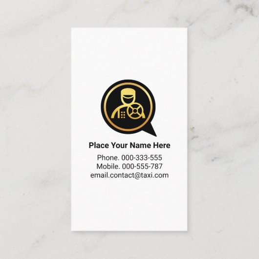 Carte De Visite Taxi Chauffeur Tuxedo Vert (Dos)