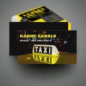 Carte De Visite Taxi conducteur professionnel Black & Yellow Auto