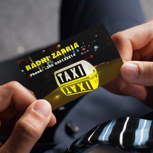 Carte De Visite Taxi conducteur professionnel Black & Yellow Auto