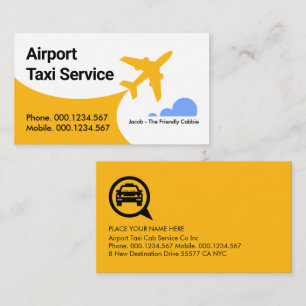 Carte De Visite Taxi d'avion d'aéroport Ciel Bleu