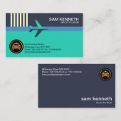 Carte De Visite Taxi de l'aéroport Creative Blue Airplane Runway (Devant / Derrière)