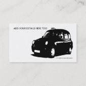 Carte De Visite Taxi de Londres (Dos)