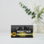Carte De Visite Taxi de nuit Bâtiment de la ville Silhouette (Debout devant)