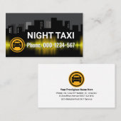 Carte De Visite Taxi de nuit Bâtiment de la ville Silhouette (Devant / Derrière)