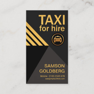 Carte De Visite TAXI D'Or Pour L'Embauche D'Un Pilote De Taxi À F