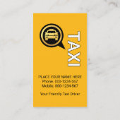 Carte De Visite Taxi jaune blanc case à cocher Conduite (Dos)