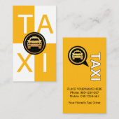 Carte De Visite Taxi jaune blanc case à cocher Conduite (Devant / Derrière)