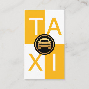 Carte De Visite Taxi jaune blanc case à cocher Conduite