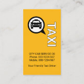 Carte De Visite Taxi Jaune Case à cocher Conduite (Dos)
