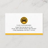 Carte De Visite Taxi Jaune Compteur de Course (Dos)
