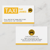 Carte De Visite Taxi Jaune Compteur de Course (Devant / Derrière)