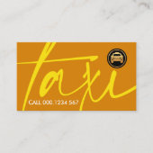 Carte De Visite Taxi jaune créatif Signalisation Conduite (Devant)