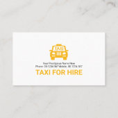 Carte De Visite Taxi Jaune Cute Sur Demande Chauffeur De Location (Dos)