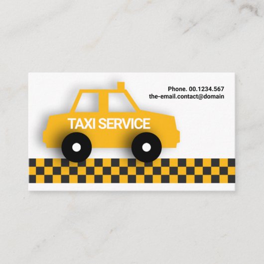 Carte De Visite Taxi Jaune Cute Sur Demande Chauffeur De Location (Devant)