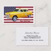 Carte De Visite Taxi jaune drapeau américain (Devant / Derrière)