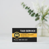 Carte De Visite Taxi Jaune Gold Line Conduite (Debout devant)