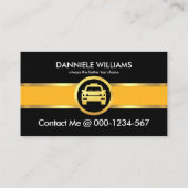 Carte De Visite Taxi Jaune Gold Line Conduite (Dos)