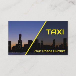 Carte De Visite Taxi jaune jour et nuit chauffeur de taxi