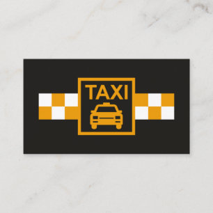 Carte De Visite Taxi jaune minimaliste Signalisation Taxi Transpor