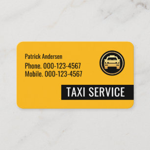Carte De Visite Taxi Jaune Onglet Noir en Conduite