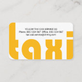 Carte De Visite Taxi Jaune Signalisation Conduite (Dos)