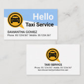 Carte De Visite Taxi jaune Trapezium bleu blanc (Devant / Derrière)