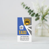 Carte De Visite Taxi Map Route Cab Service (Debout devant)