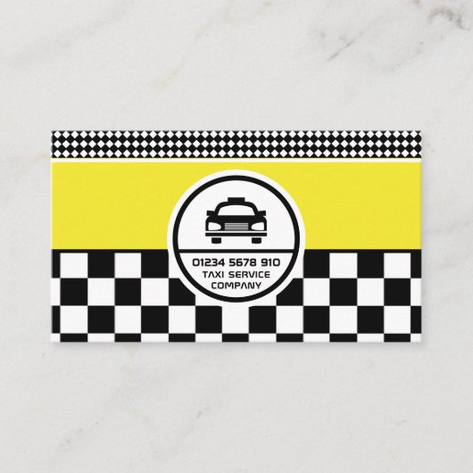 Carte De Visite Taxi noir - Logo cerclé, Tarifs (Devant)