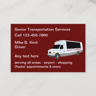 Carte De Visite Taxi pour personnes âgées Grand texte