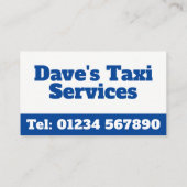 Carte De Visite Taxi - Services Taxi (Dos)