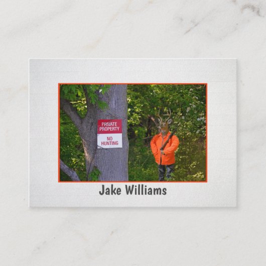 Carte De Visite taxidermiste gros chasseur de dollars avec arme (Devant)