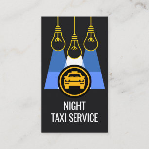 Carte De Visite Taxis des Ampoules Brillantes la Nuit