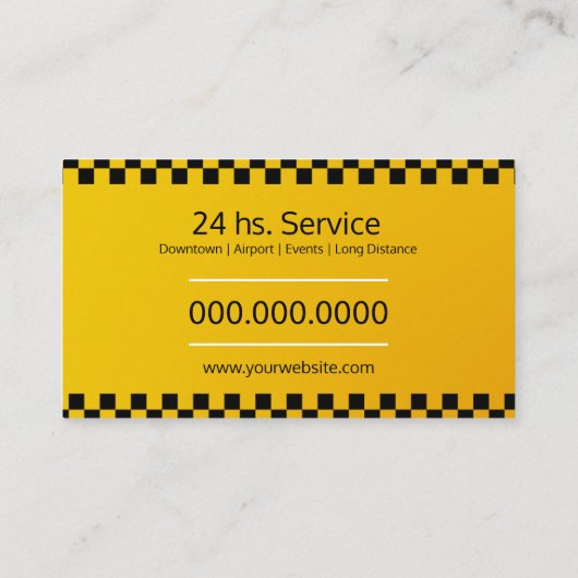 Carte De Visite Taxista / Servicio Cab (Dos)