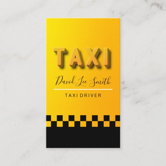 Carte De Visite Taxista / Servicio Cab (Devant)