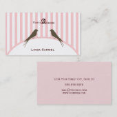Carte De Visite (Tba) (carte de visite d'oiseaux de rayure de rose (Devant / Derrière)