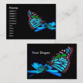 Carte De Visite -TBA - Papillon en lumière bleue (Devant / Derrière)