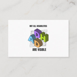 Carte De Visite TDAH Tous les handicaps ne sont pas visibles