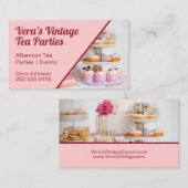 Carte De Visite Tea Party vintage après-midi (Devant / Derrière)