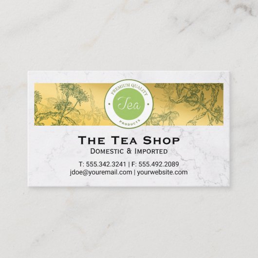 Carte De Visite Tea Shop Plantes de plantes (Devant)