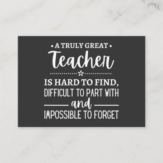 Carte De Visite Teacher (Devant)