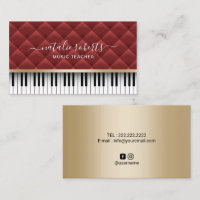 Teacher de musique Clés de piano rouge et or