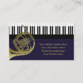 Carte De Visite Teacher de musique Piano Keys French Horn Professi (Dos)