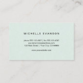 Carte De Visite Teacher Mint Vert Simple Rouge Pomme Élégante (Dos)