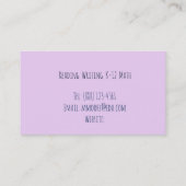 Carte De Visite Teacher Purple Stripes (Dos)