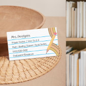 Carte De Visite Teacher Tutor Neutral Boho Rainbow Flashcard