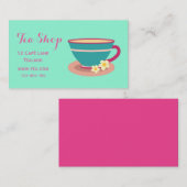 Carte De Visite Teacup de concepteur de café rétro (Devant / Derrière)