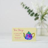 Carte De Visite Teacup de créateur de thé de café rétro (Debout devant)