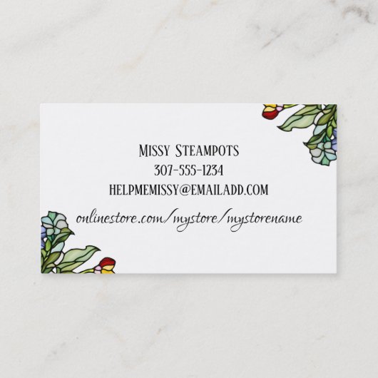 Carte De Visite Teacup en verre teacup teas mélangés main (Dos)